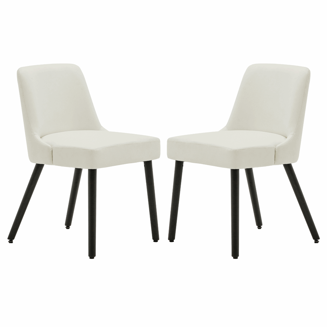 Asher Modern Wood Leg Upholstered Dining Chair (Set of 2)