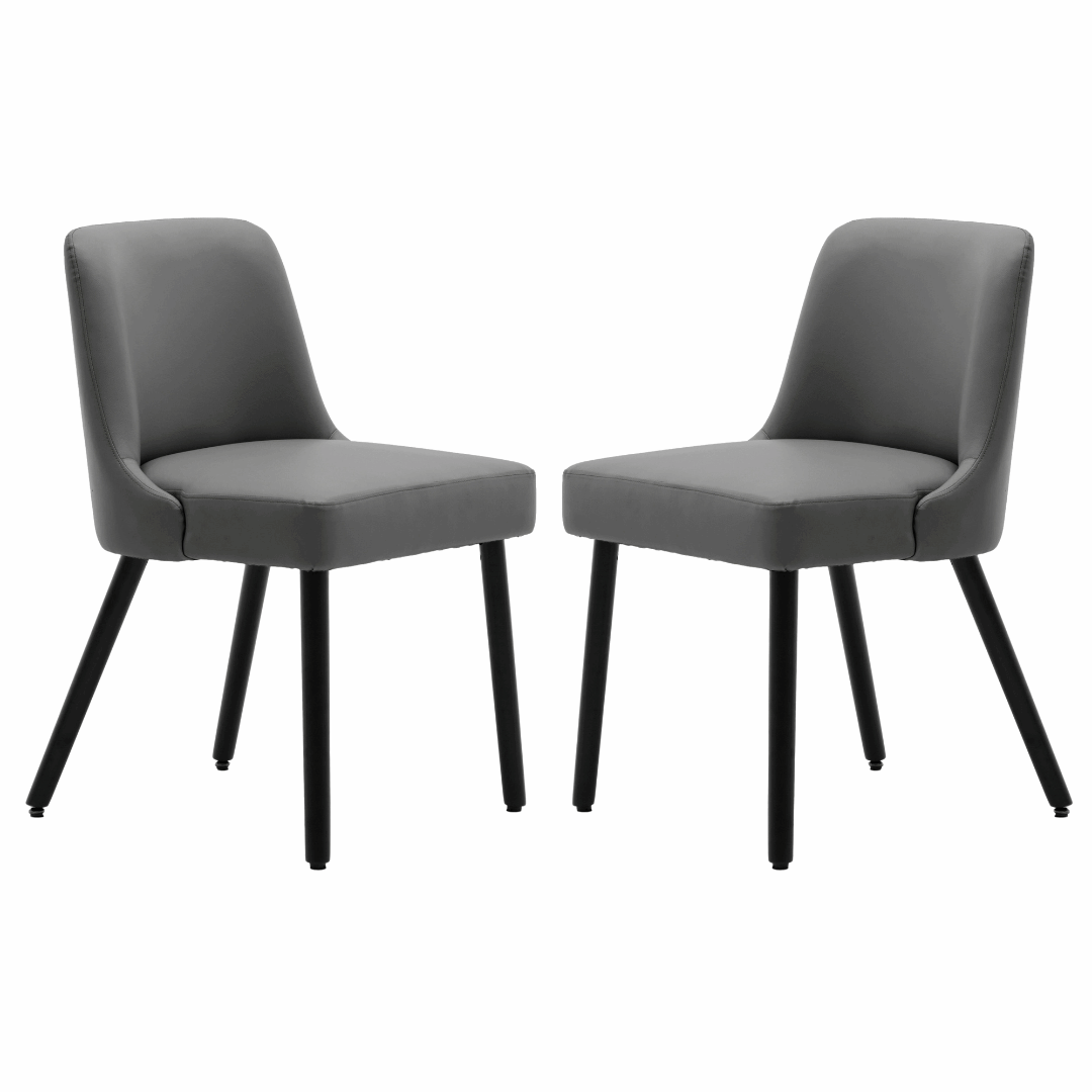 Asher Modern Wood Leg Upholstered Dining Chair (Set of 2)