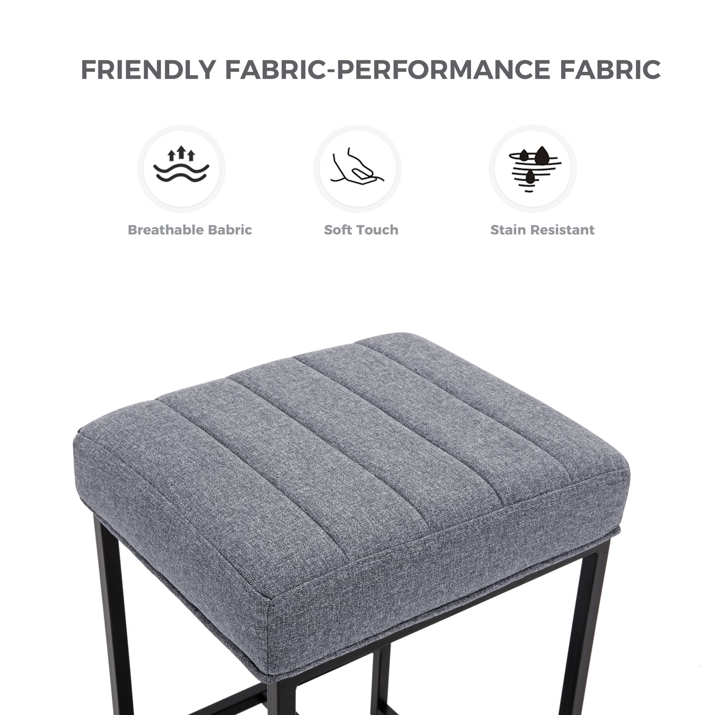 Lalia Modern Upholstered Metal Counter Stools
