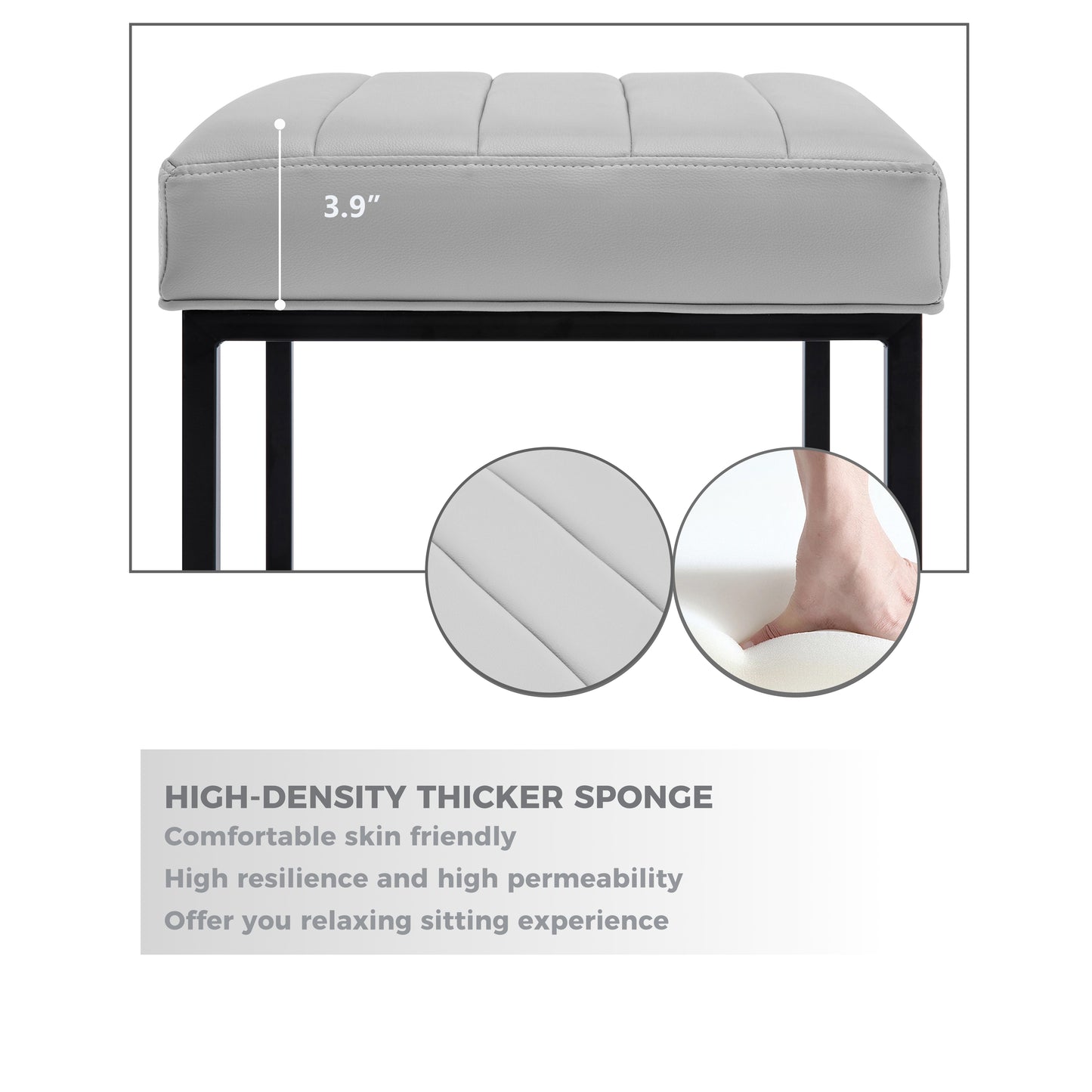 Lalia Modern Upholstered Metal Counter Stools