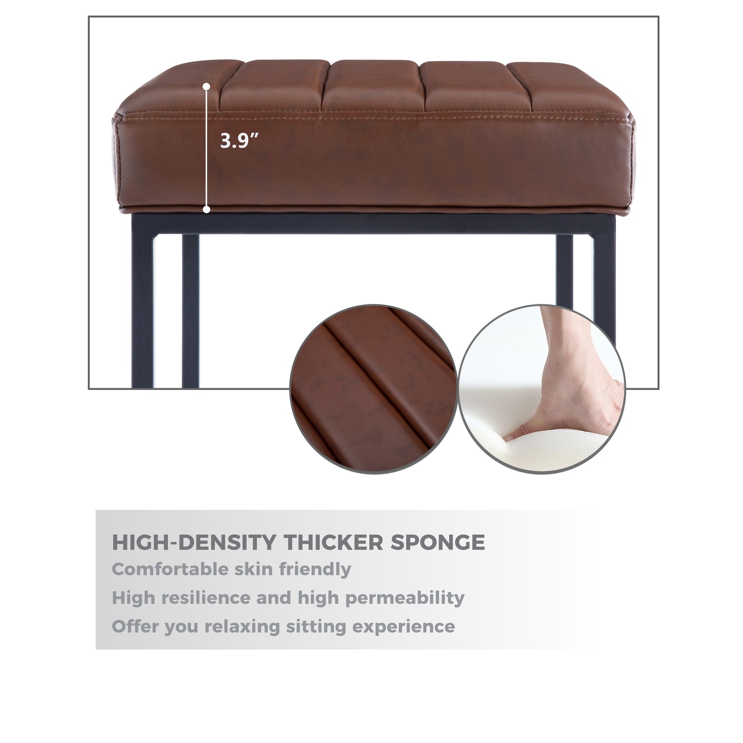 Lalia Modern Upholstered Metal Counter Stools