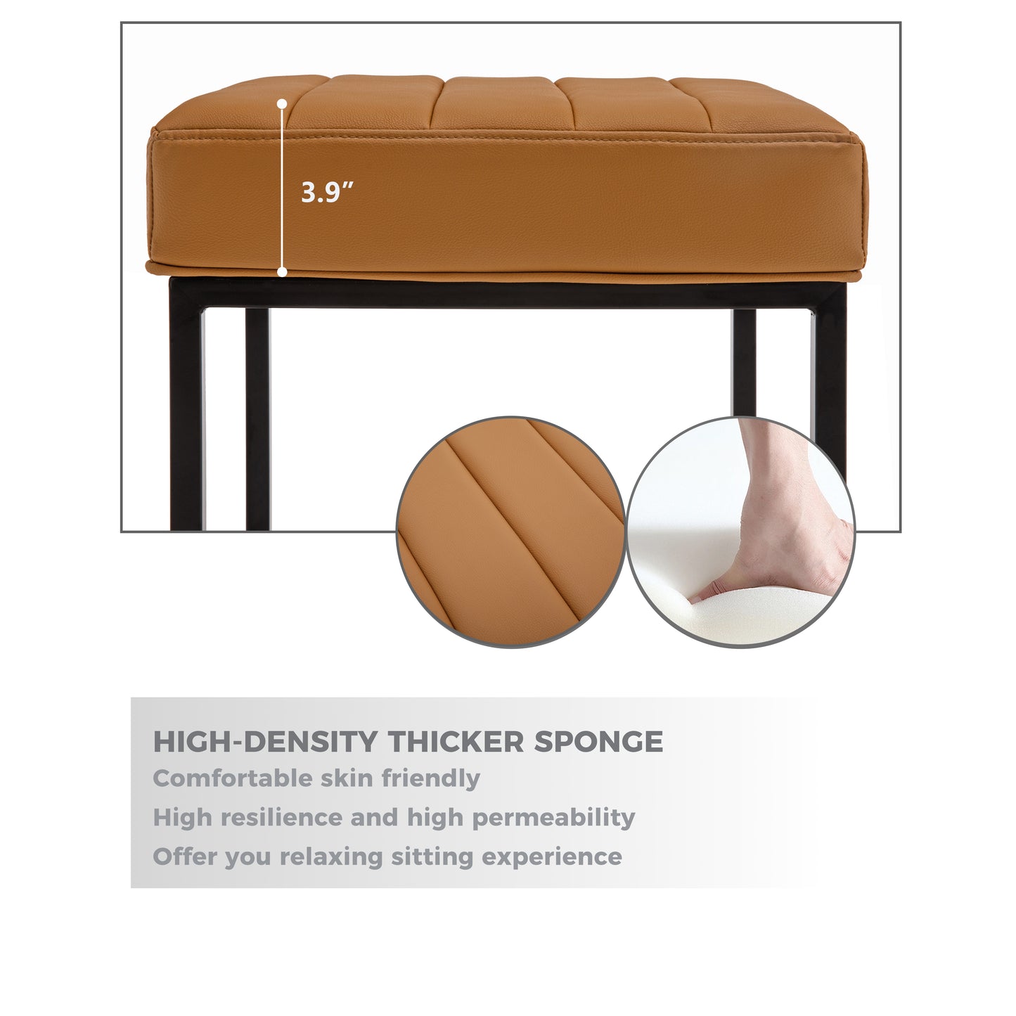 Lalia Modern Upholstered Metal Counter Stools