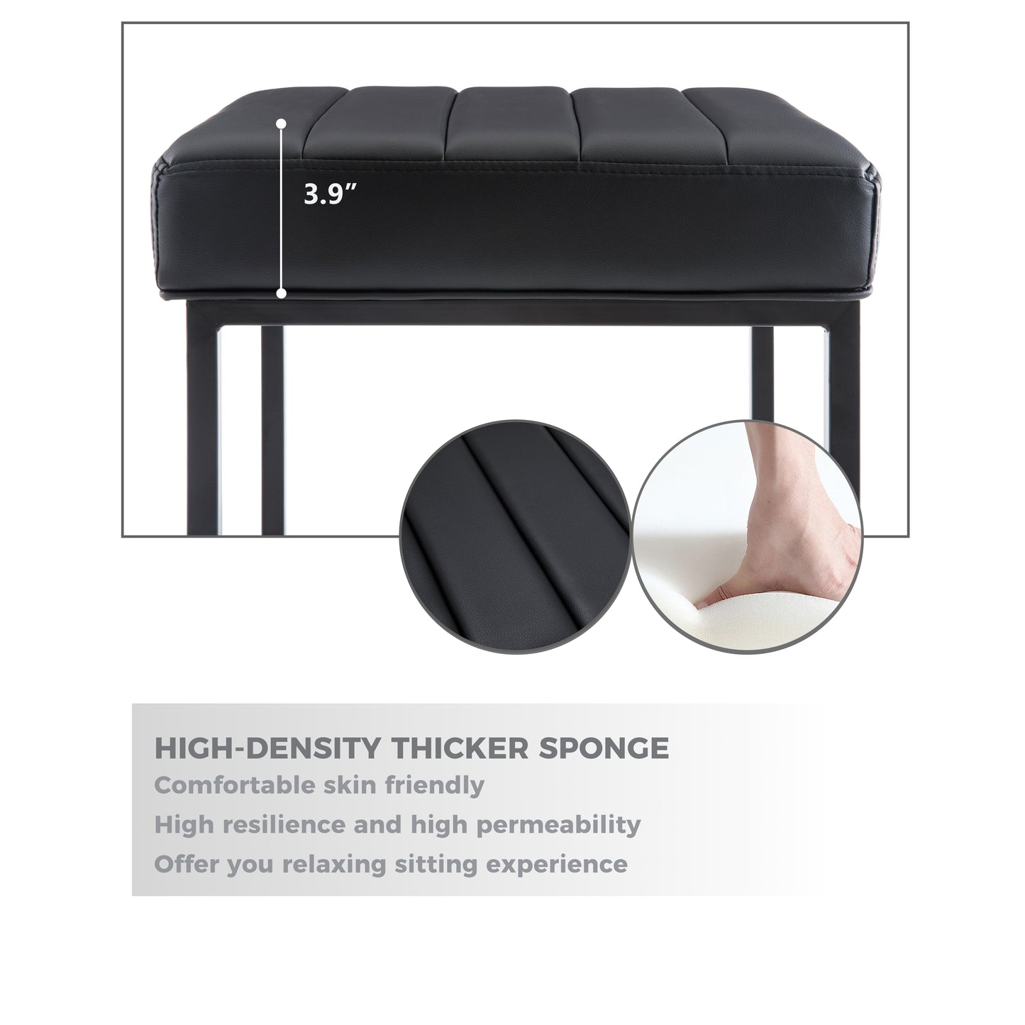 Lalia Modern Upholstered Metal Counter Stools