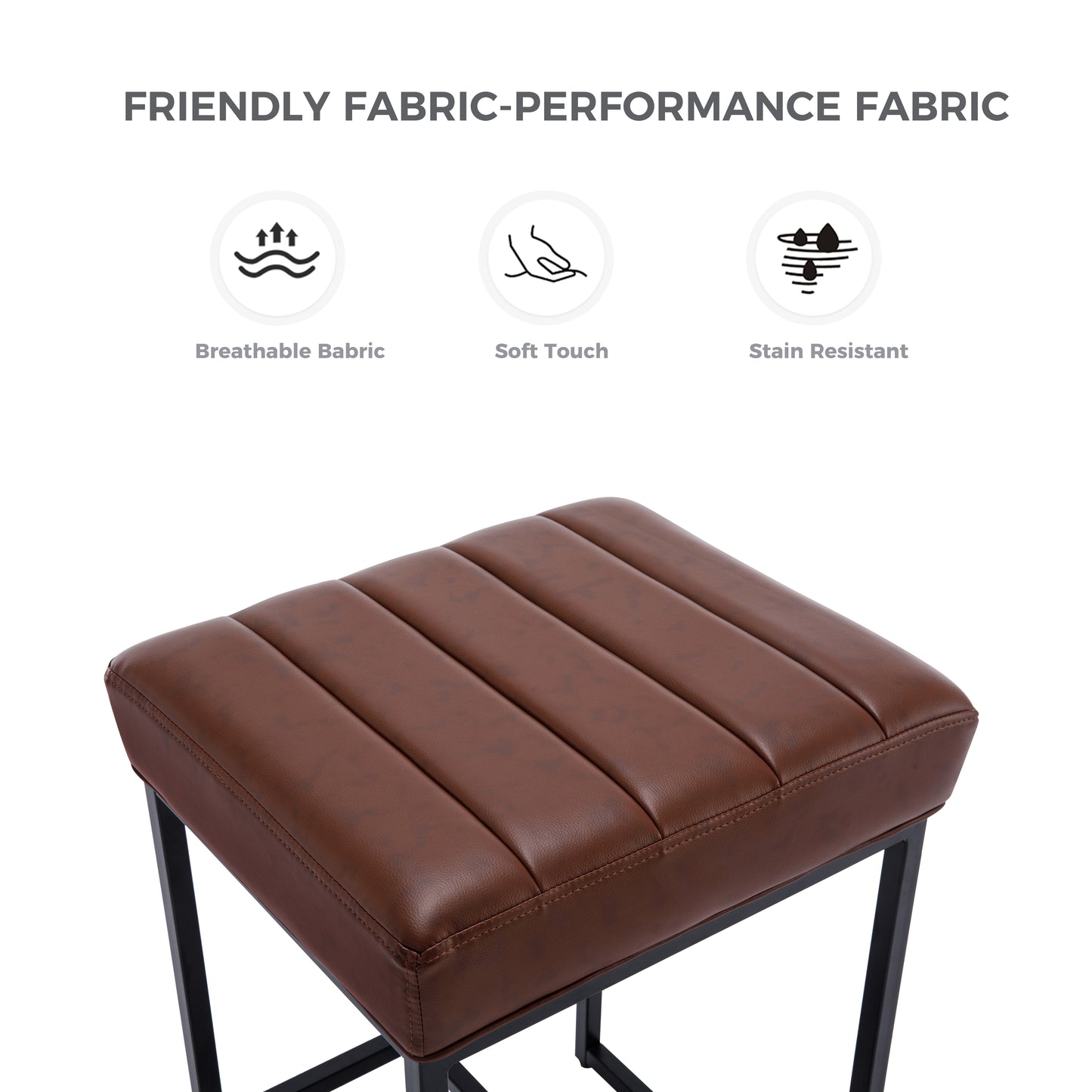 Lalia Modern Upholstered Metal Counter Stools