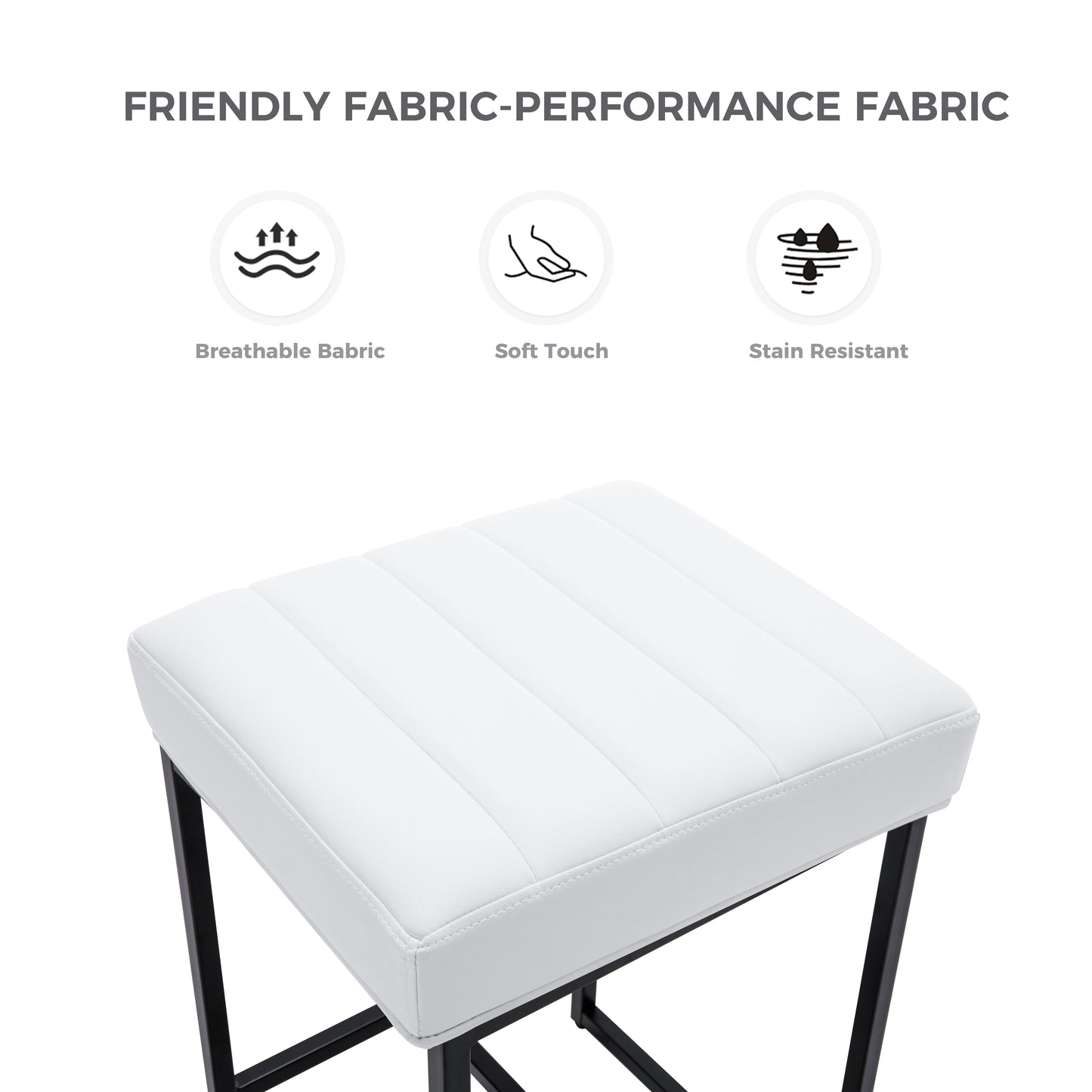 Lalia Modern Upholstered Metal Counter Stools