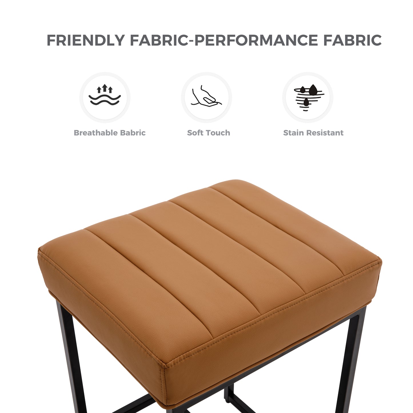 Lalia Modern Upholstered Metal Counter Stools