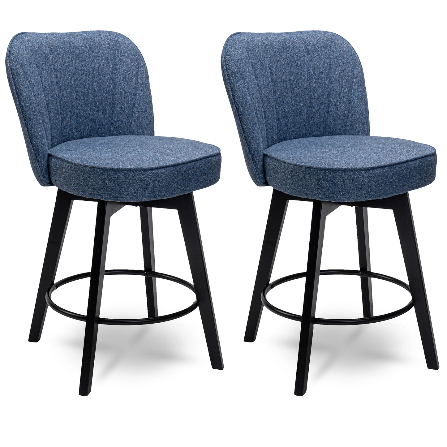Ella Modern Swivel Vertical Line Counter Stools 26"(Set of 2)
