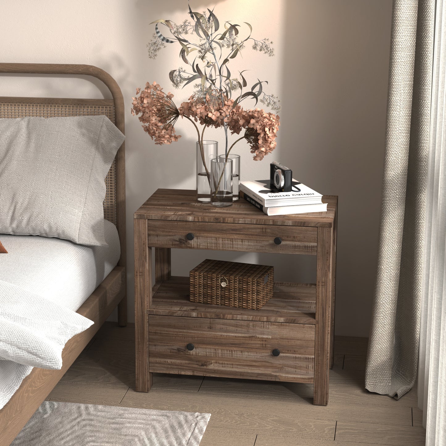 Hudson Nightstand with Charging Station