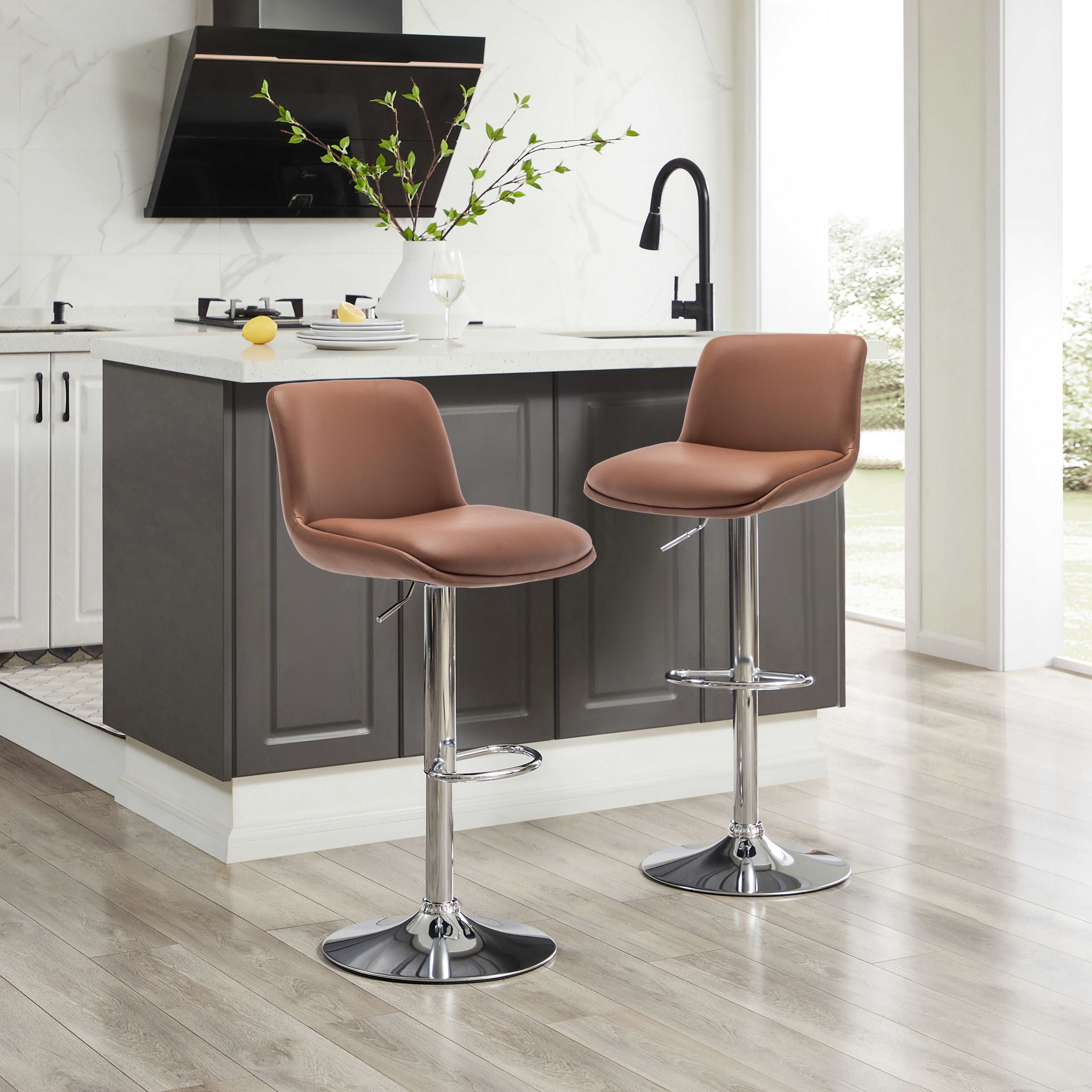 Leather adjustable bar discount stools