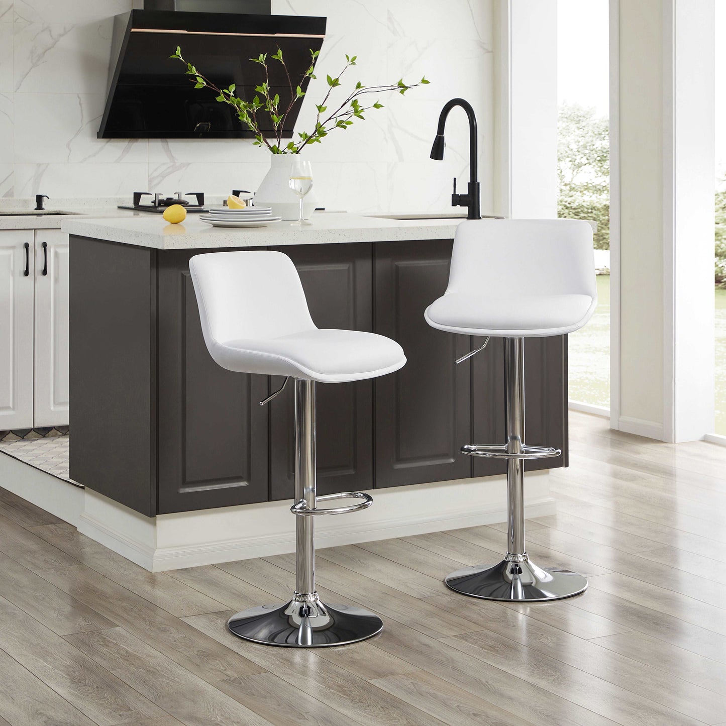 NOAH Adjustable Swivel Counter & Bar Stool (Set of 2)