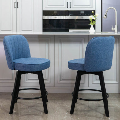 Ella Modern Swivel Vertical Line Counter Stools 26"(Set of 2)