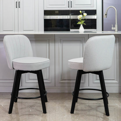 Ella Modern Swivel Vertical Line Counter Stools 26"(Set of 2)