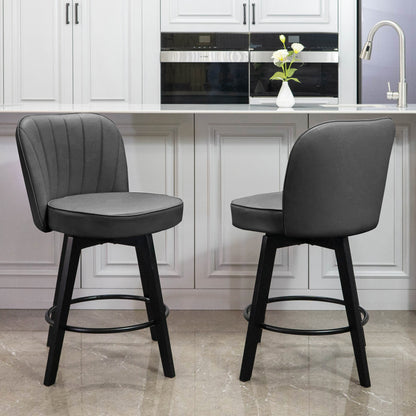 Ella Modern Swivel Vertical Line Counter Stools 26"(Set of 2)