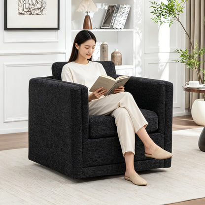 MINCETA Swivel Accent Chairs, Swivel Reading Chair, White