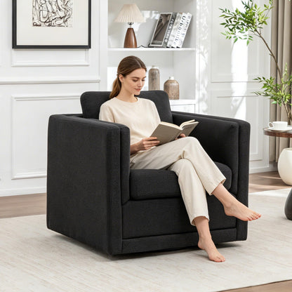 MINCETA Swivel Accent Chairs, Swivel Reading Chair, White