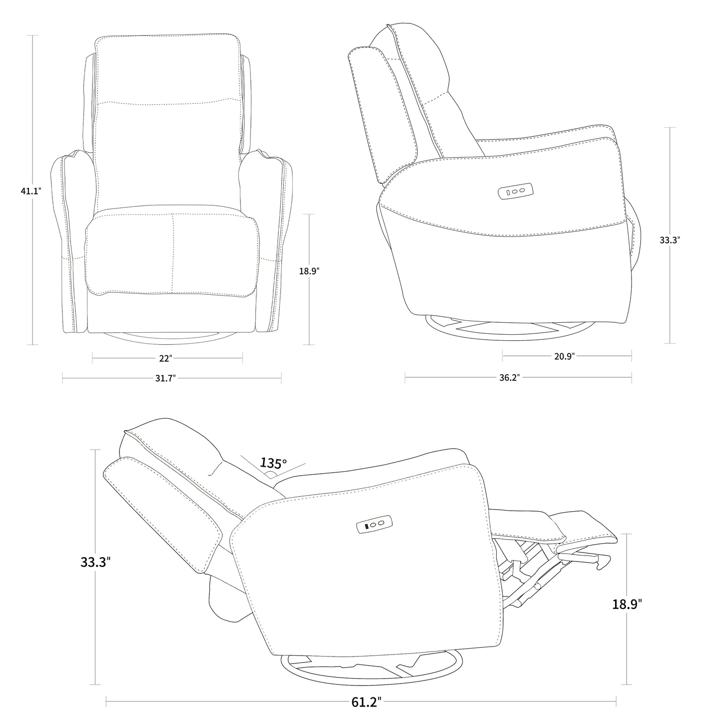 Austin Power Swivel Nursery Glider Recliner