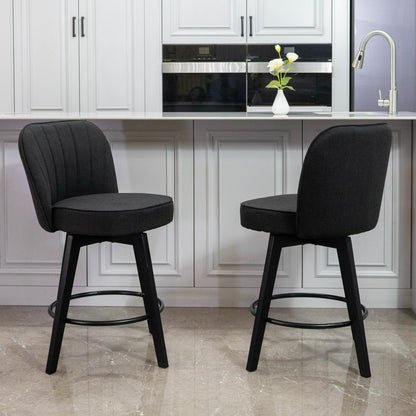 Ella Modern Swivel Vertical Line Counter Stools 26"(Set of 2)