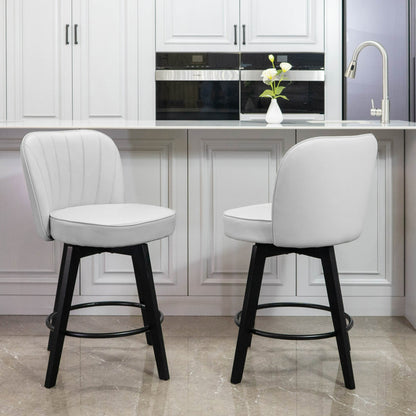 Ella Modern Swivel Vertical Line Counter Stools 26"(Set of 2)