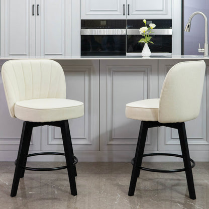 Ella Modern Swivel Vertical Line Counter Stools 26"(Set of 2)